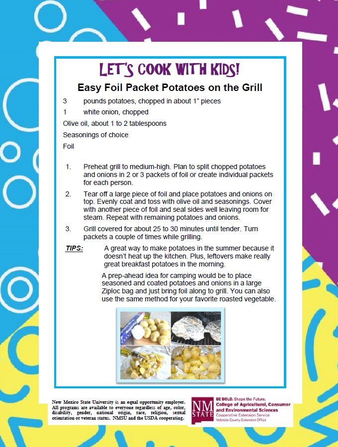 Cooking with Kids:  Easy Foil Packet Potatoes on the Grill