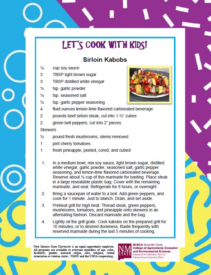 Cooking with Kids, Sirloin Kabobs