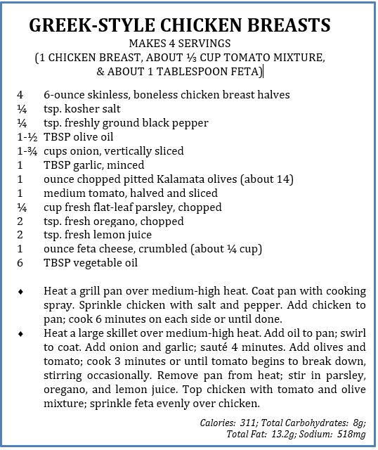 Greek-Style Chicken Breasts Recipe