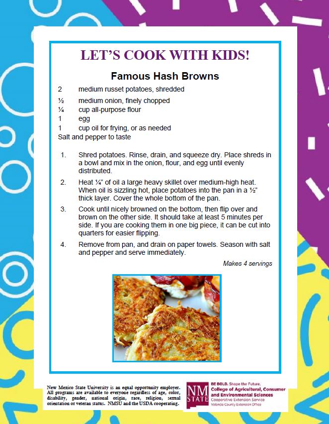 Cooking with Kids Famous Hash Browns Recipe