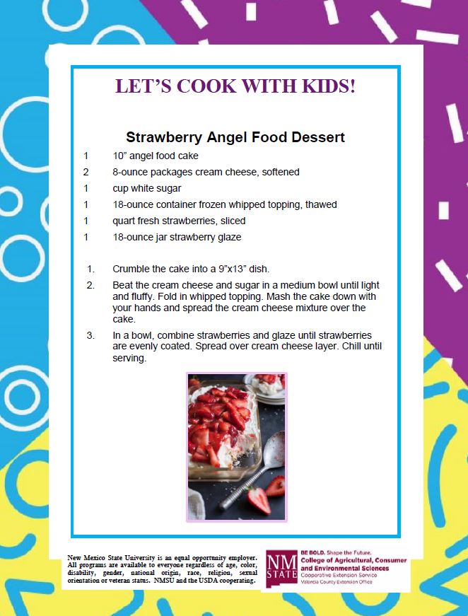Cooking with Kids, Strawberry Angel Food Dessert recipe