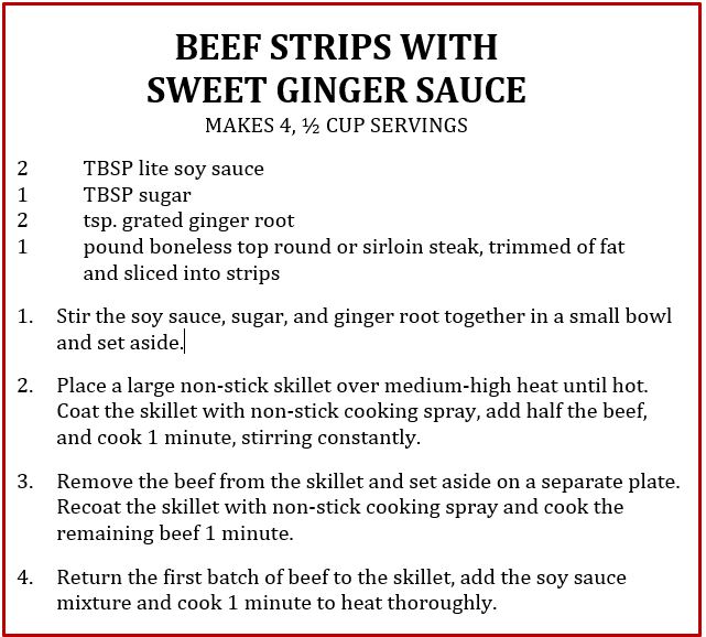 Beef Strips with Sweet Ginger Sauce Recipe