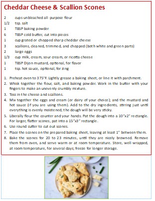 Cheddar Cheese & Scallion Scones Recipe