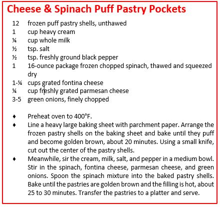 Cheese & Spinach Puff Pastry Pockets Recipe
