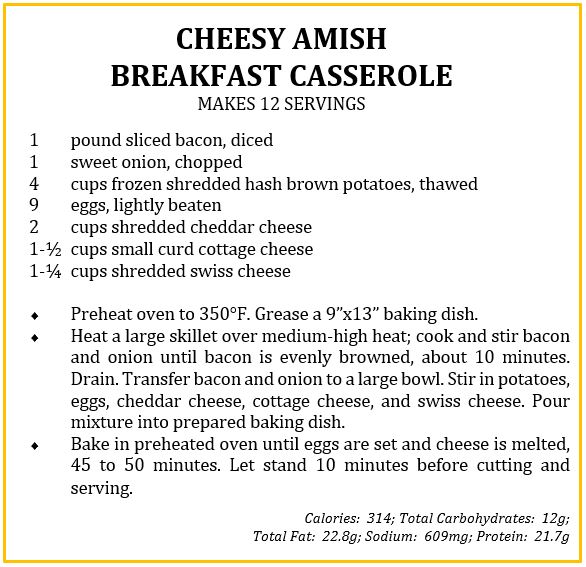 Cheesy Amish Breakfast Casserole Recipe