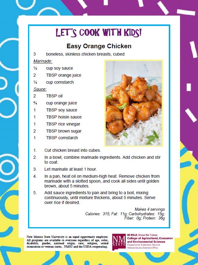 Cooking with Kids, Easy Orange Chicken