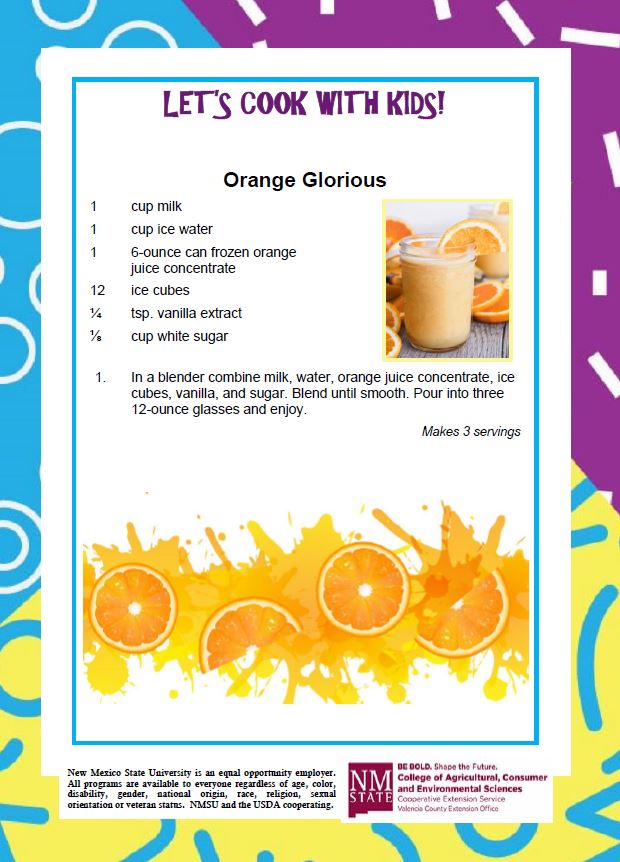 Cooking with Kids, Orange Glorious Recipe