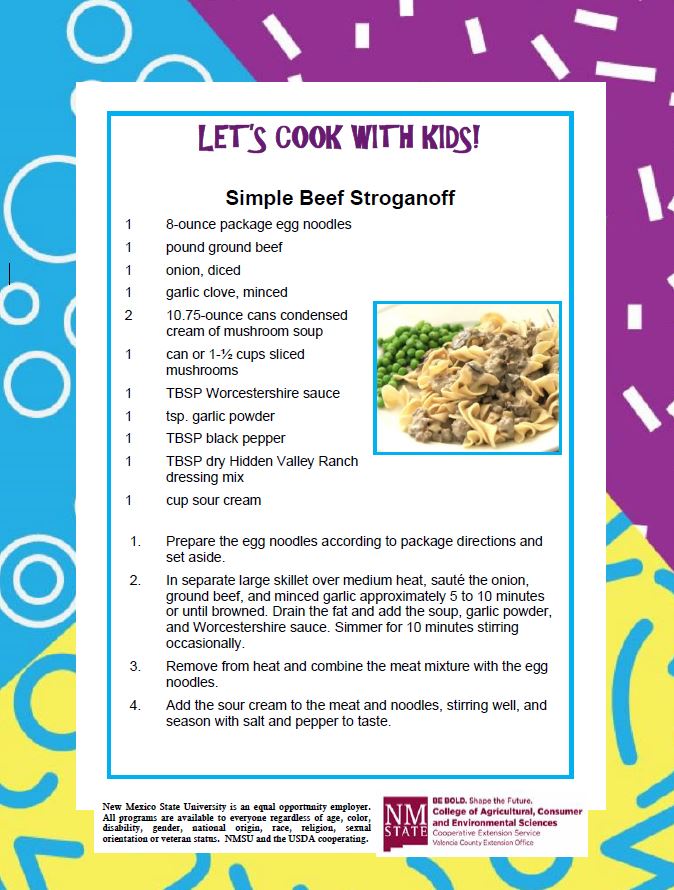 Cooking with Kids, Simple Beef Stroganoff Recipe