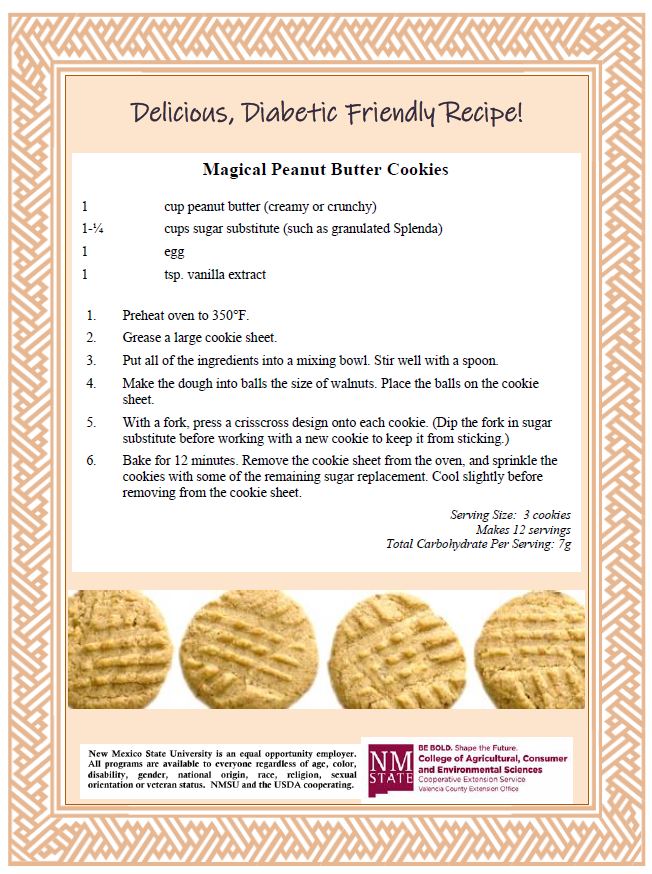 Diabetic Friendly Recipe, Magical Peanut Butter Cookies