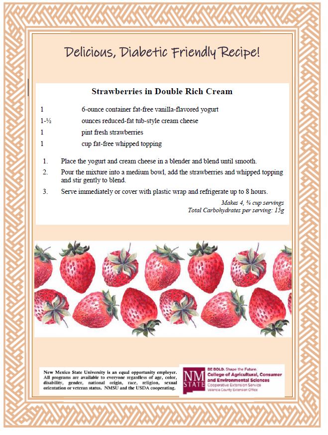 Diabetic Friendly Recipe:  Strawberries in Double Rich Cream