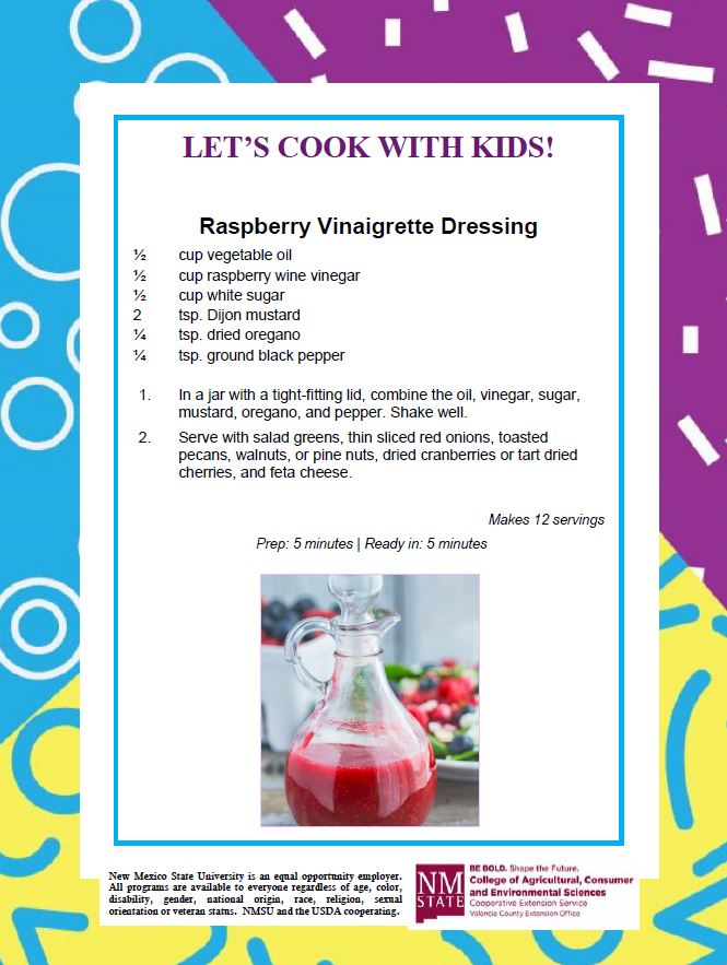 Cooking with Kids! Raspberry Vinaigrette Dressing recipe