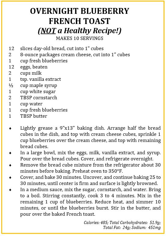 Overnight Blueberry French Toast Recipe