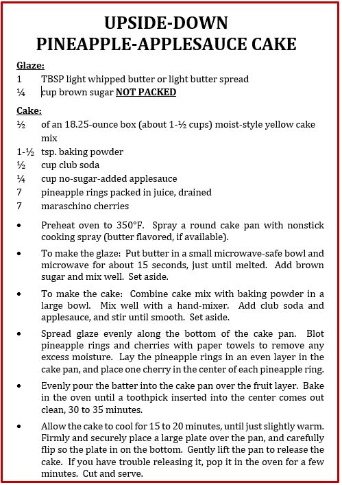 Upside-Down Pineapple-Applesauce Cake Recipe